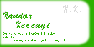 nandor kerenyi business card